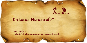Katona Manassé névjegykártya